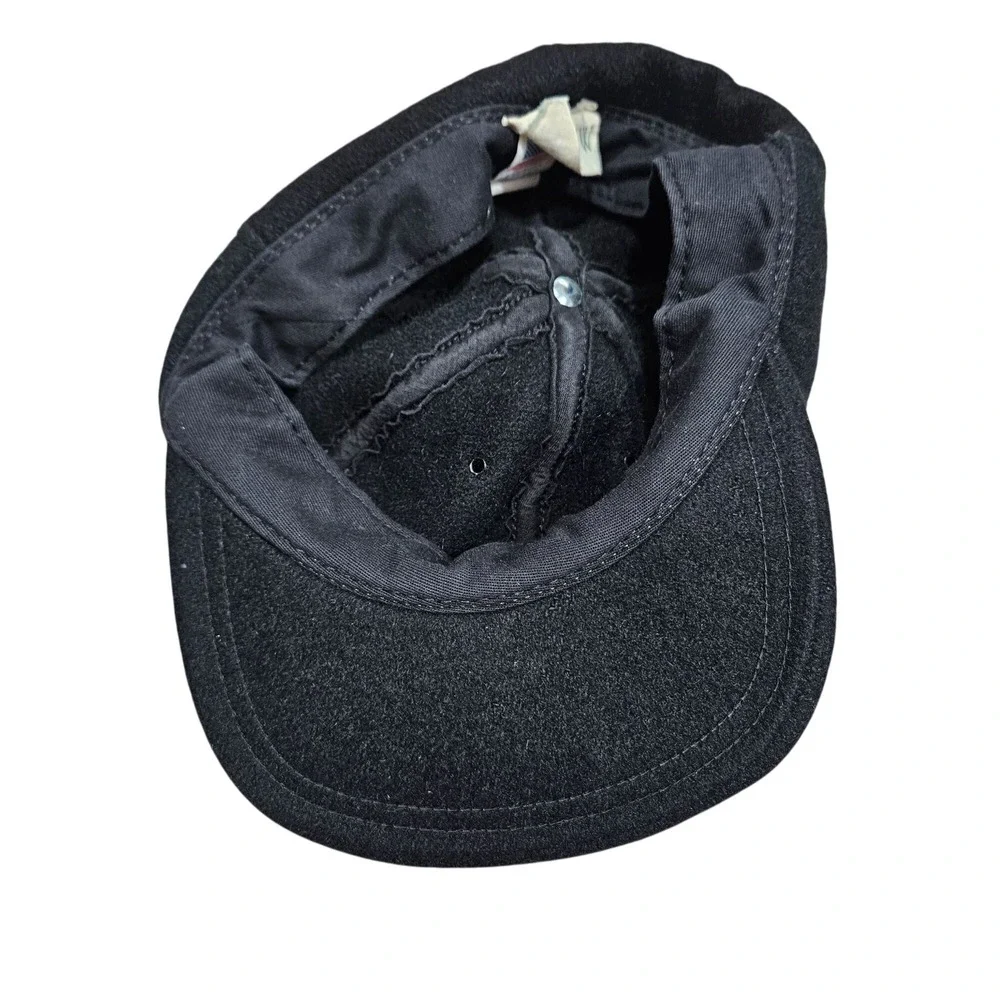 Vintage‎ J. Crew Black Wool Baseball Cap Size M Made In USA Unisex Classic Soft